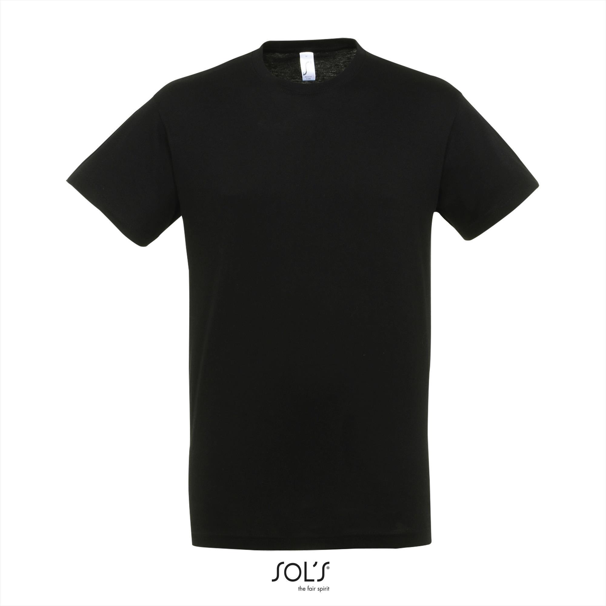 Heren T-shirt met een ronde hals mannen shirt diep zwart