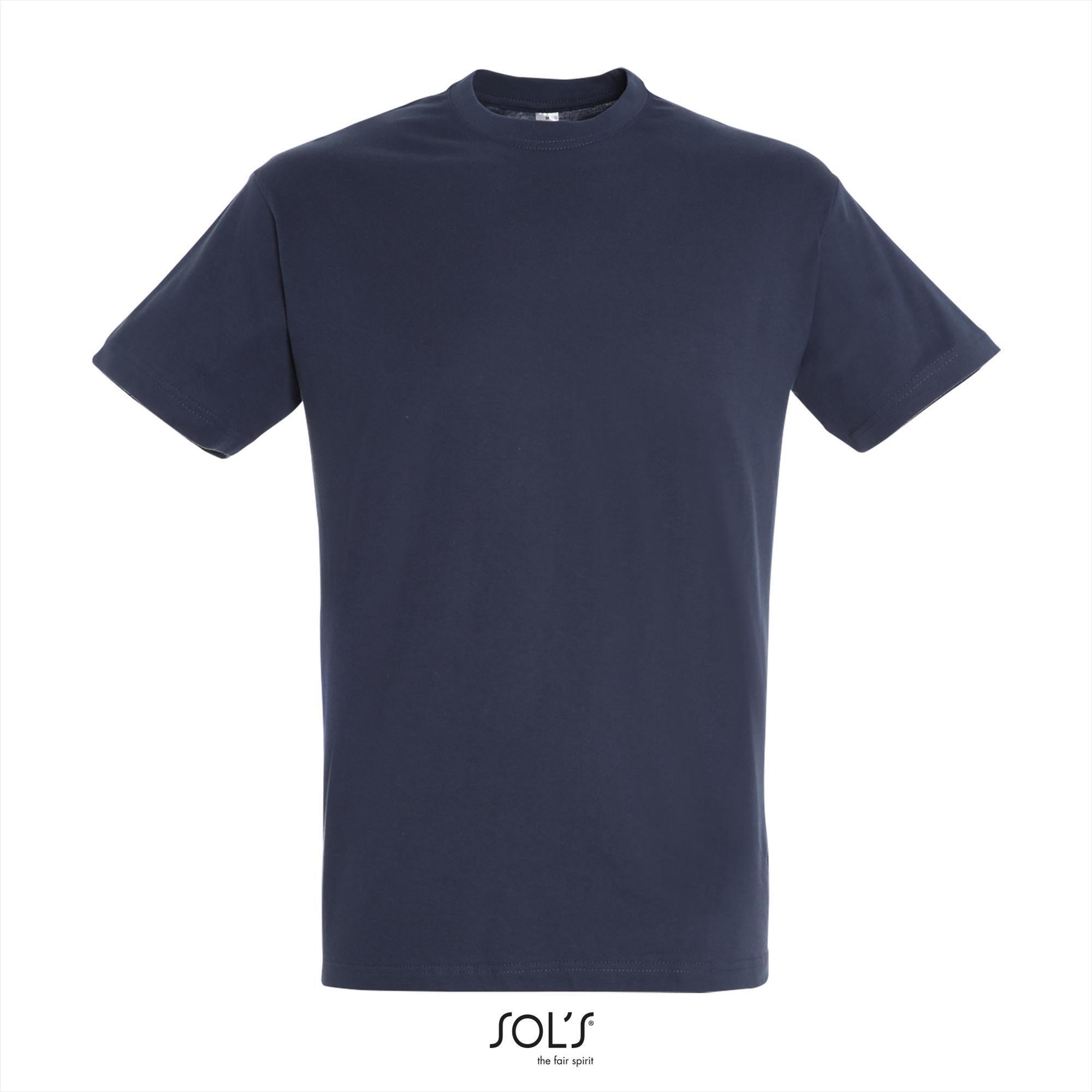 Heren T-shirt met een ronde hals mannen shirt donker blauw