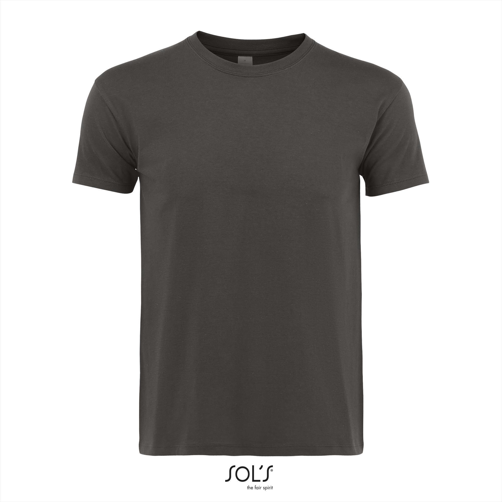 Heren T-shirt met een ronde hals mannen shirt donker grijs