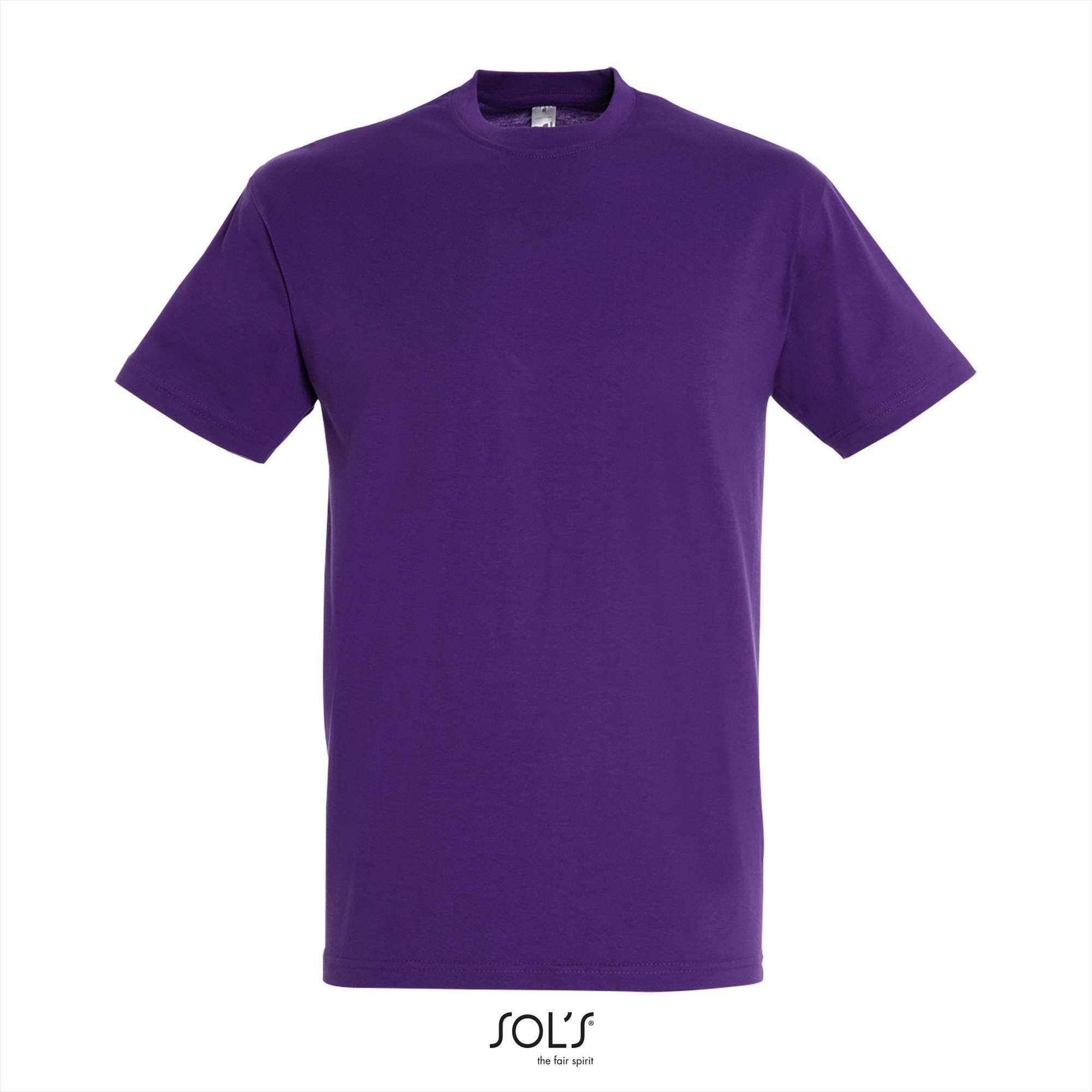 Heren T-shirt met een ronde hals mannen shirt donker paars