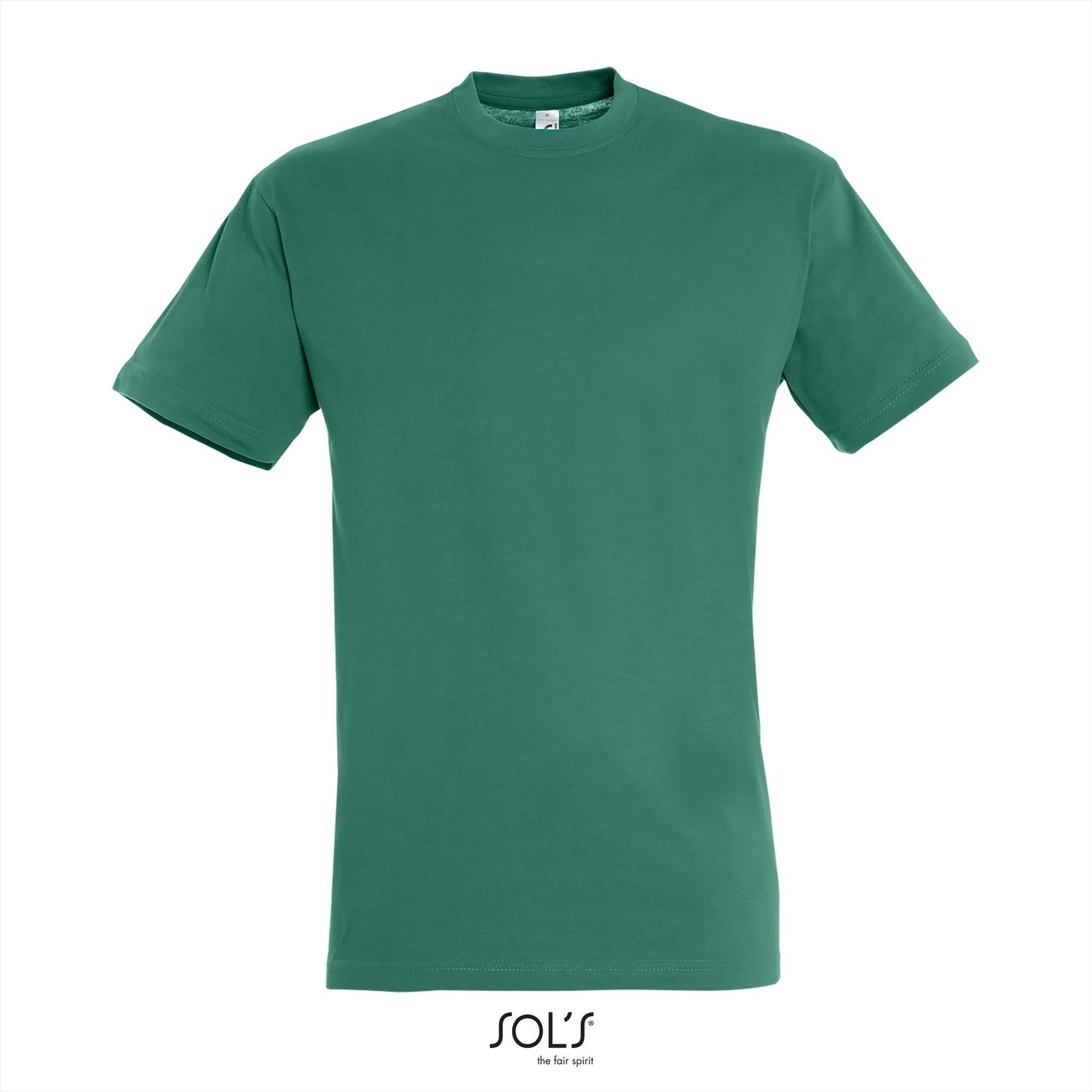 Heren T-shirt met een ronde hals mannen shirt emerald green groen