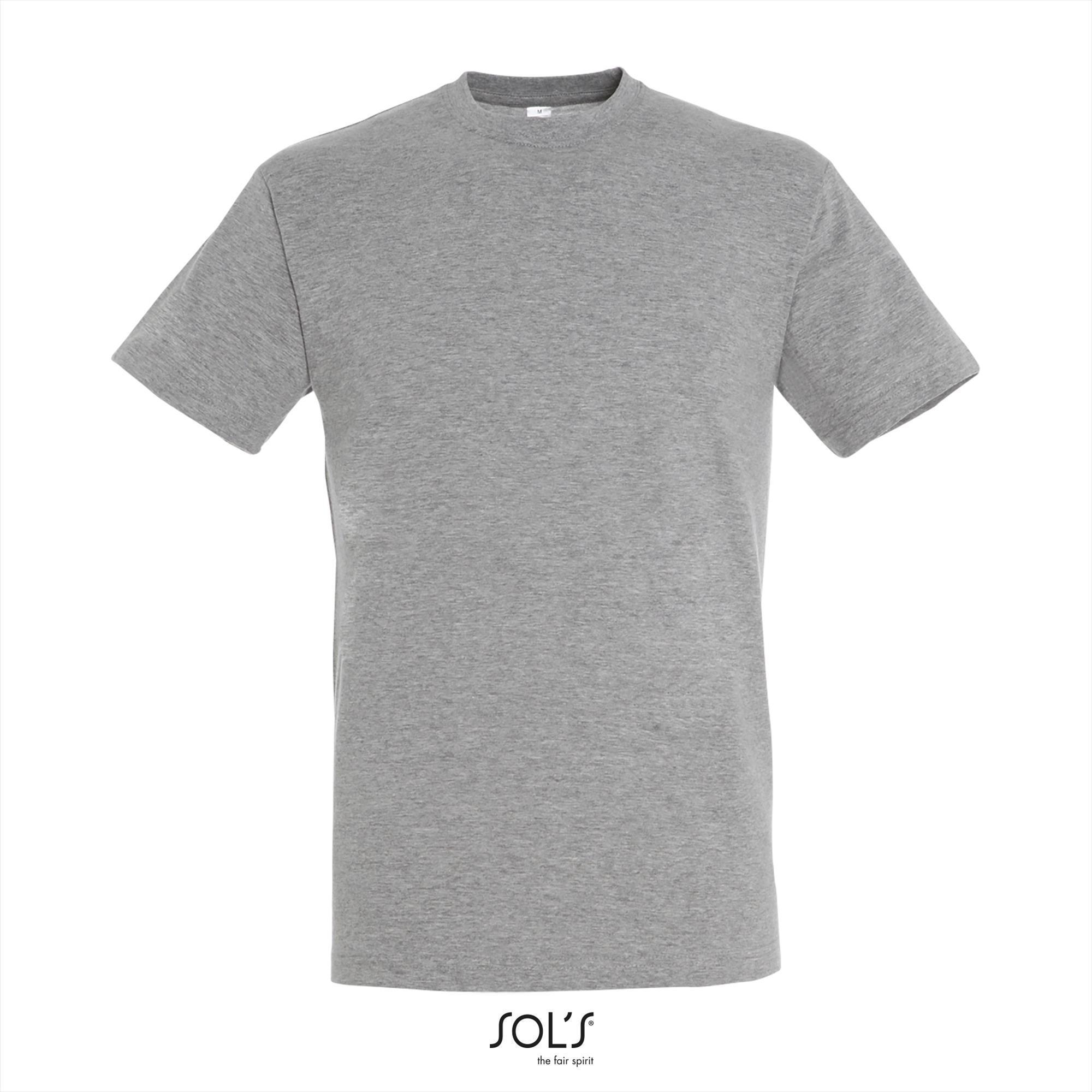 Heren T-shirt met een ronde hals mannen shirt grijs melange