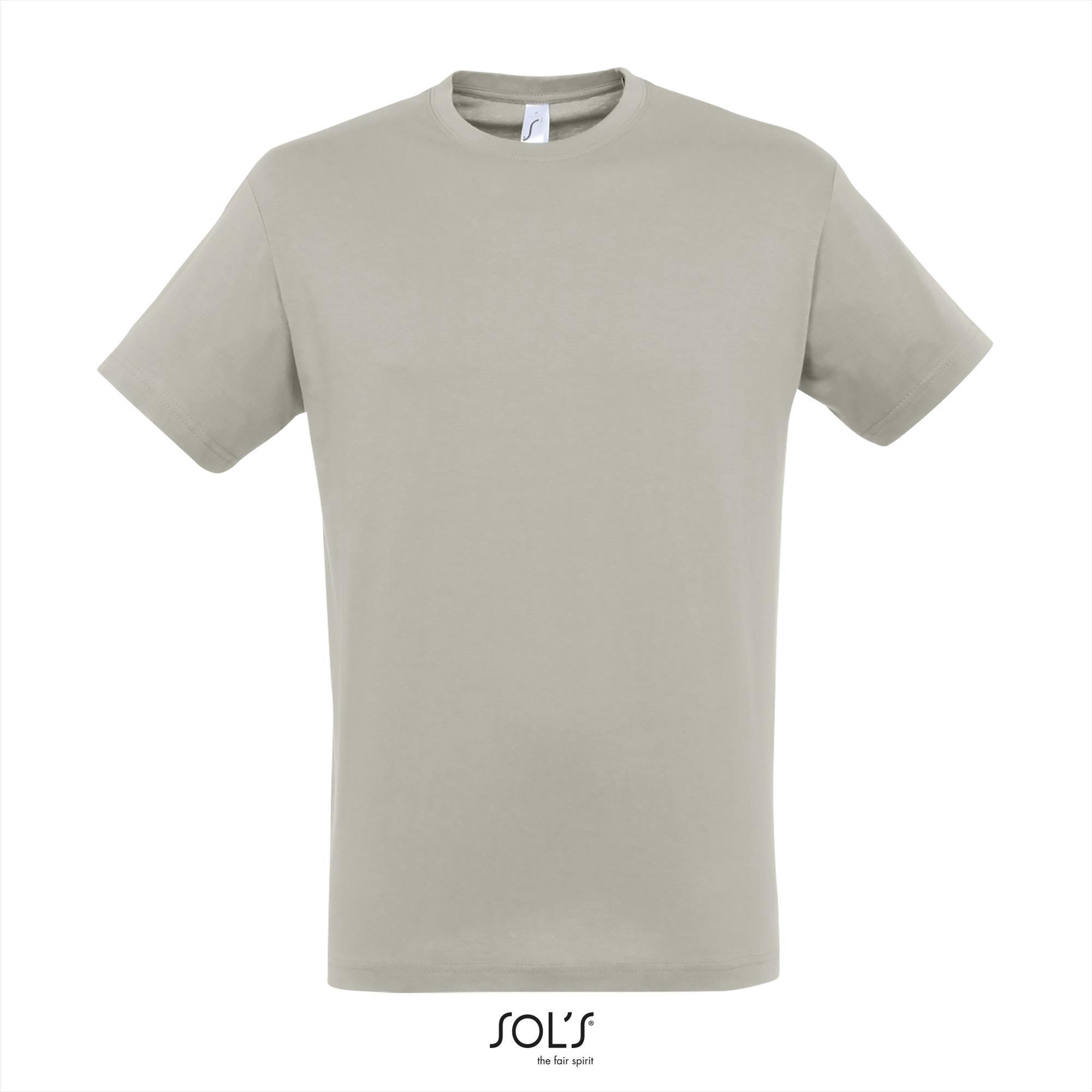 Heren T-shirt met een ronde hals mannen shirt licht grijs