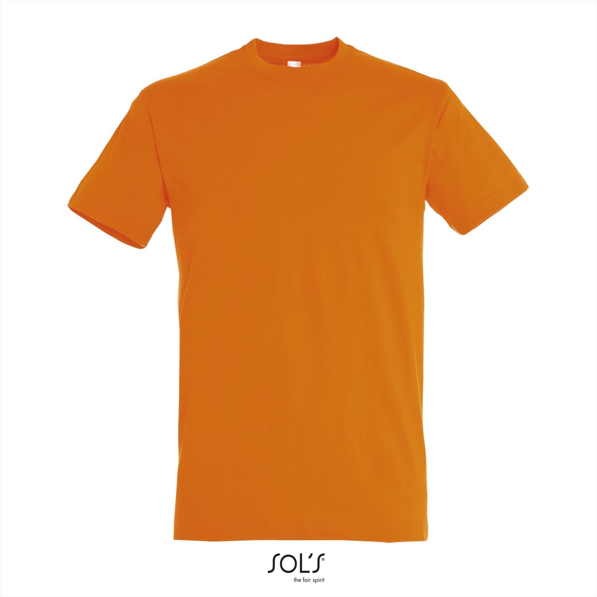 Heren T-shirt met een ronde hals mannen shirt oranje