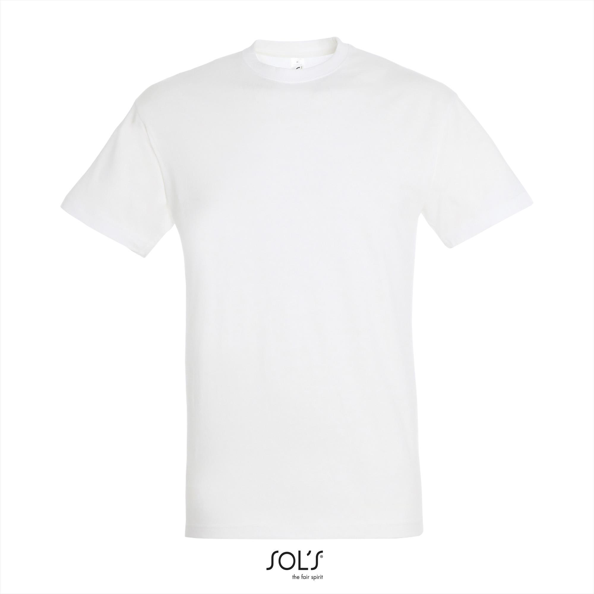 Heren T-shirt met een ronde hals mannen shirt wit