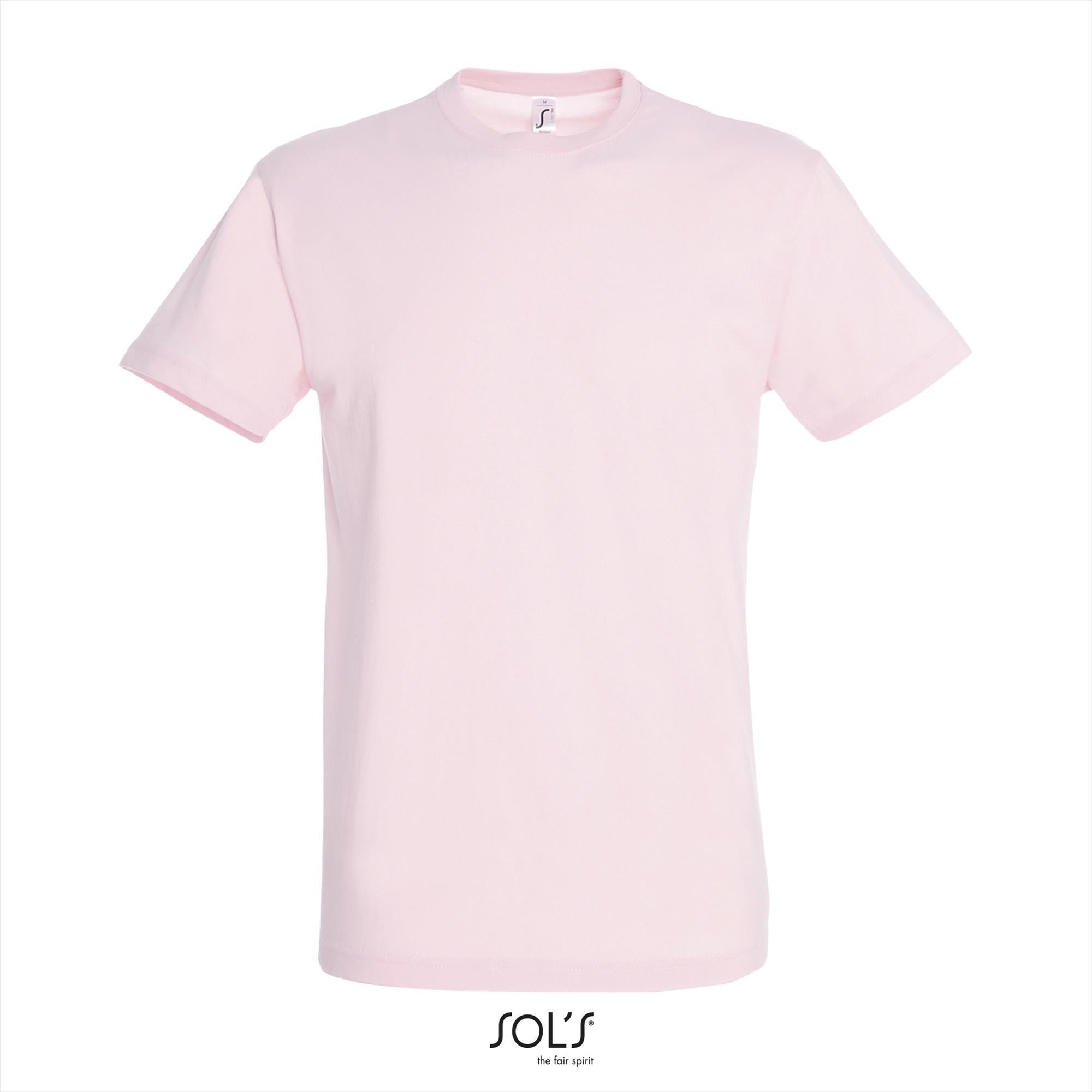Heren T-shirt met een ronde hals mannen shirt zacht roze