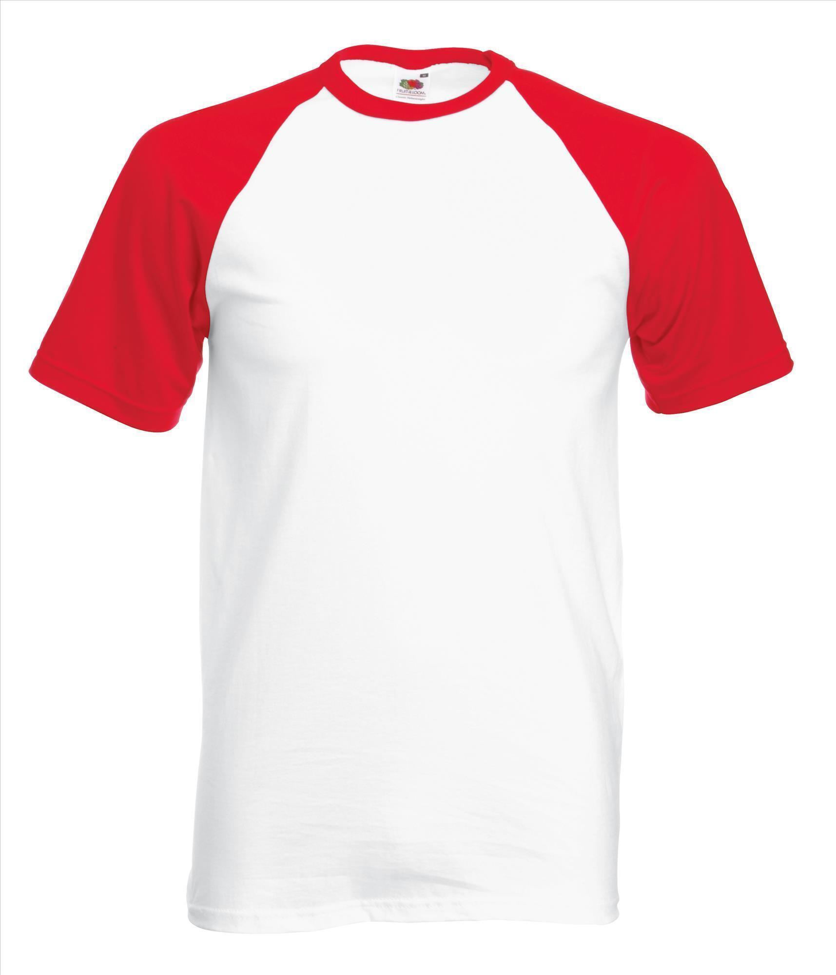 Heren T-shirt met raglanmouwen voor mannen wit shirtje met rode mouwen