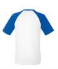 foto 2 Heren T-shirt met raglanmouwen voor mannen wit t-shirt met blauwe mouwen