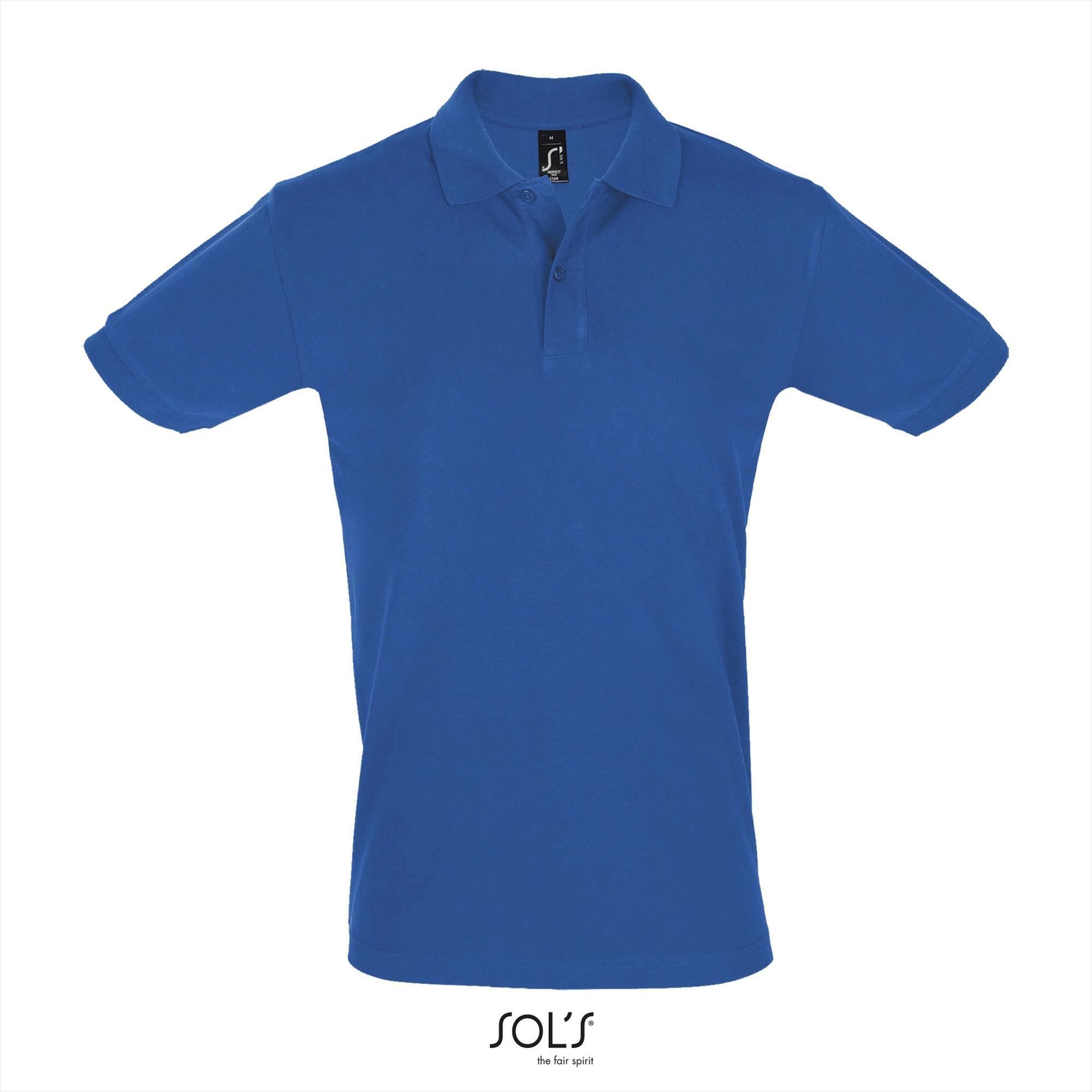 Klassieke heren polo Pique Royal blue blauw