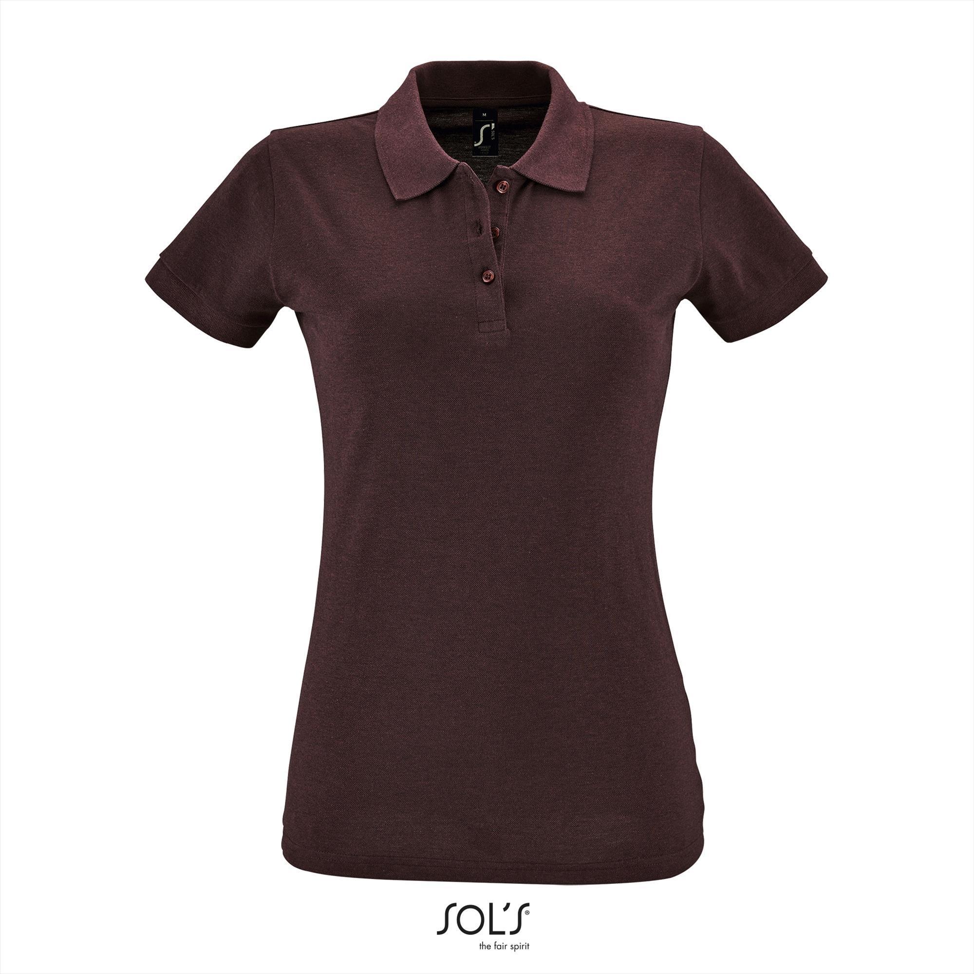 Klassieke vrouwen polo Pique dames Heather Oxblood