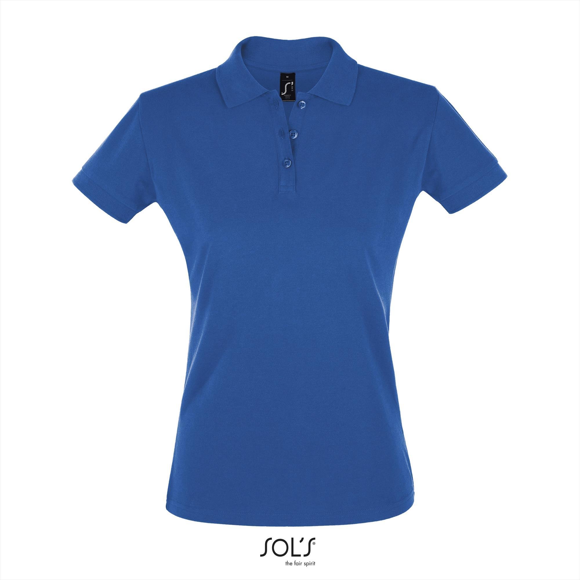 Klassieke vrouwen polo Pique dames royal blauw