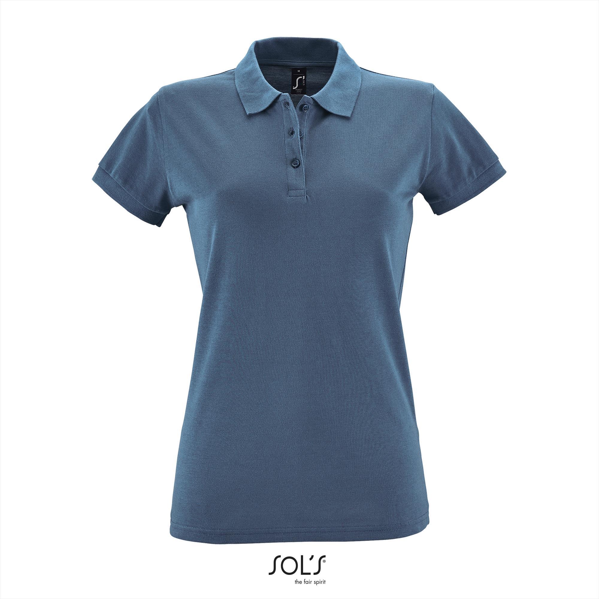 Klassieke vrouwen polo Pique dames Slate Blue blauw