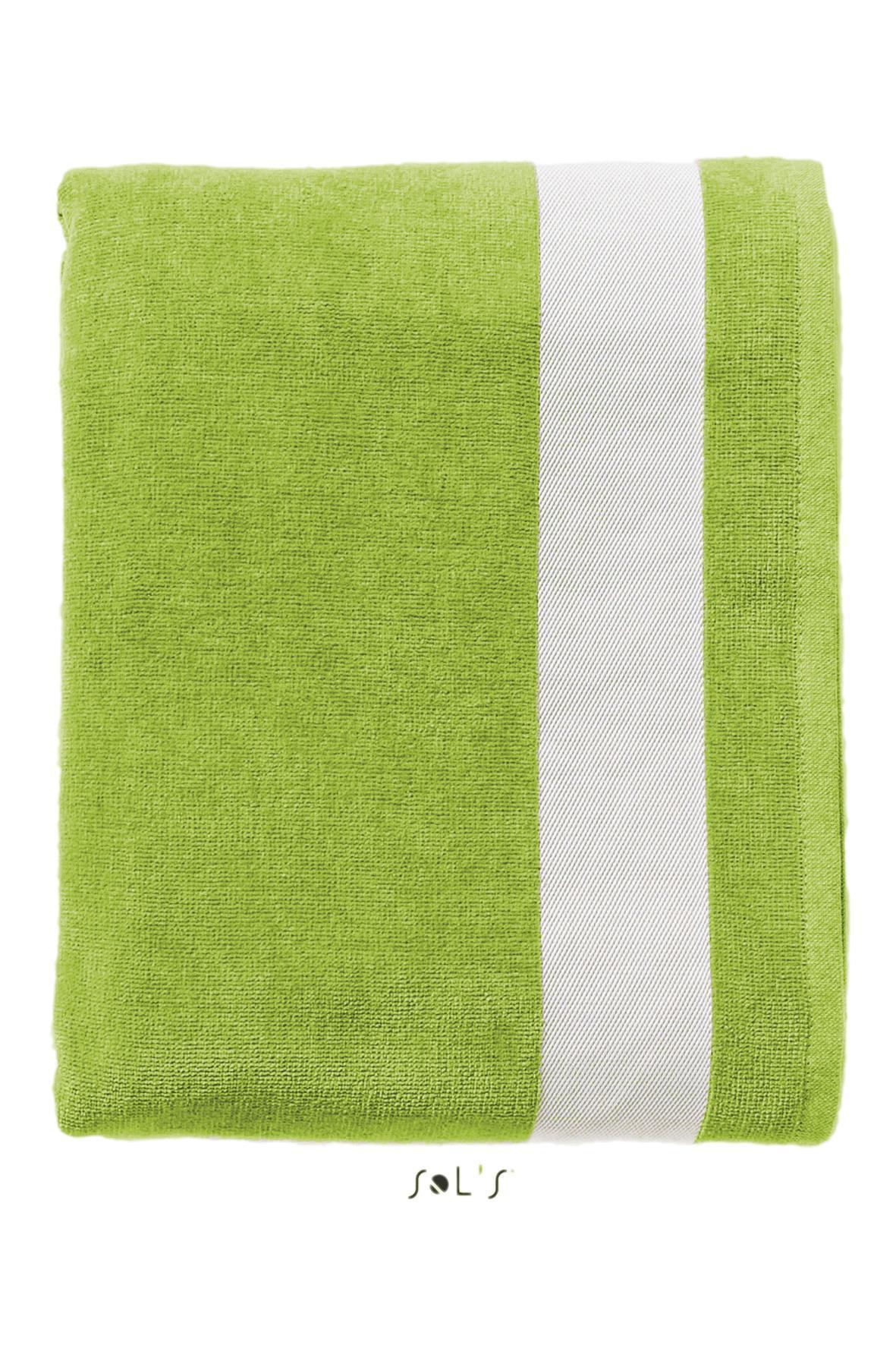 Lime groene Badhandoek 100 x 160 cm strand strandvakantie strandhanddoek met witte rand stijlvol groen lime