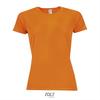 Neon oranje Dames sportshirt met ademend effect en langer rugpand Dri-FIT. EK WK Voetballen oranje