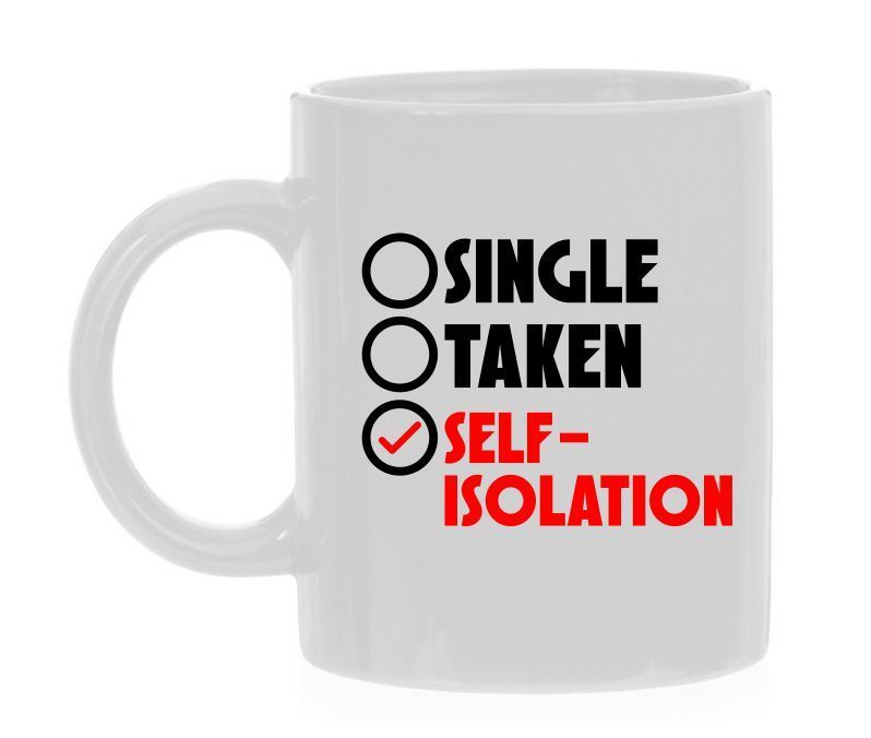 single taken self isolation mok voor vrijgezel zelfisolatie