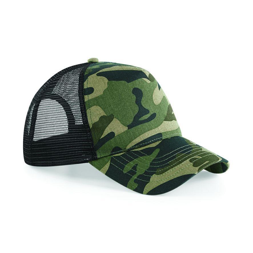 Stoere camouflage trucker pet met jungle groen camouflage print