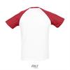 foto 2 Tweekleurig heren T-shirt met raglan mouwen wit met rode mouwen