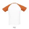 foto 2 Tweekleurig heren T-shirt met raglan mouwen wit shirtje me oranje mouwen