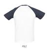 foto 2 Tweekleurig heren T-shirt met raglan mouwen wit shirtje met donker blauwe mouwen