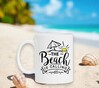 foto 2 Witte koffiemok the beach is calling strand vakantie vrij