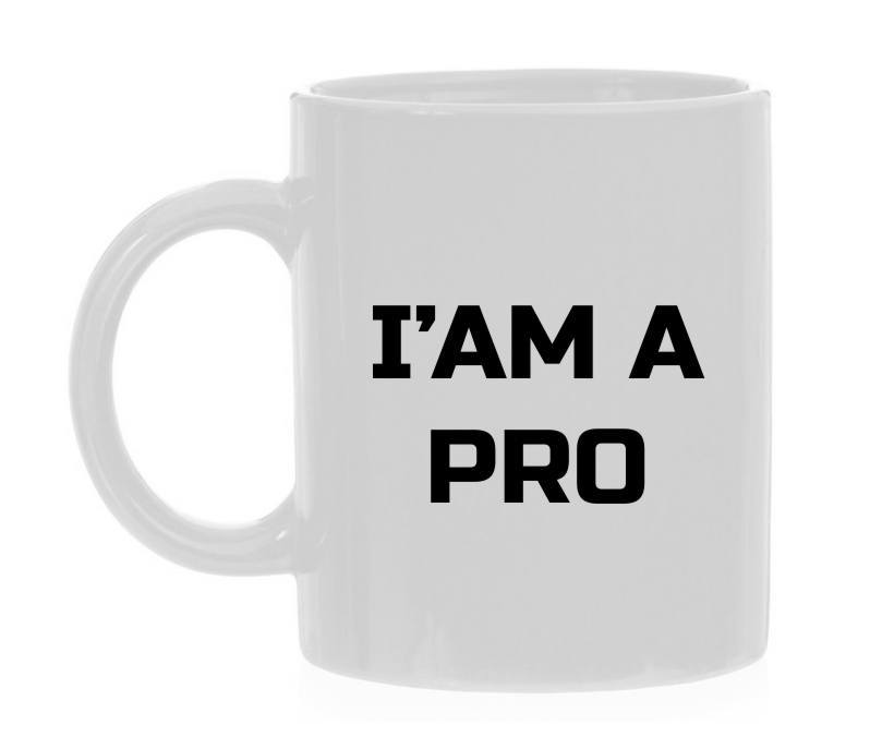 Witte koffie of thee mok i'am a pro mok professioneel