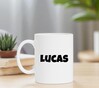 foto 3 Witte mok met naam Lucas cadeau jongensnaam