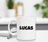 foto 4 Witte mok met naam Lucas cadeau jongensnaam
