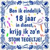 Achttien jaar dienstverband cadeau full colour tegel met tekst feestelijk