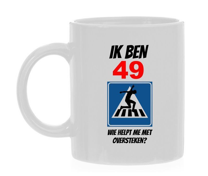 Cadeau mok verjaardag grappige tekst feestelijk 49 jaar humor