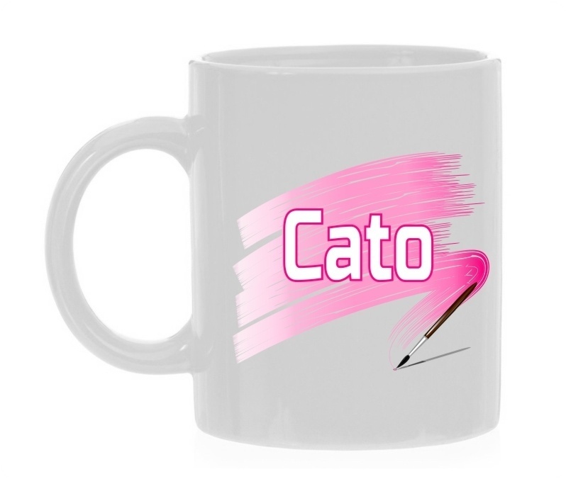 Cato naam op mok ontwerp je Gepersonaliseerde mok beker met je eigen naam 