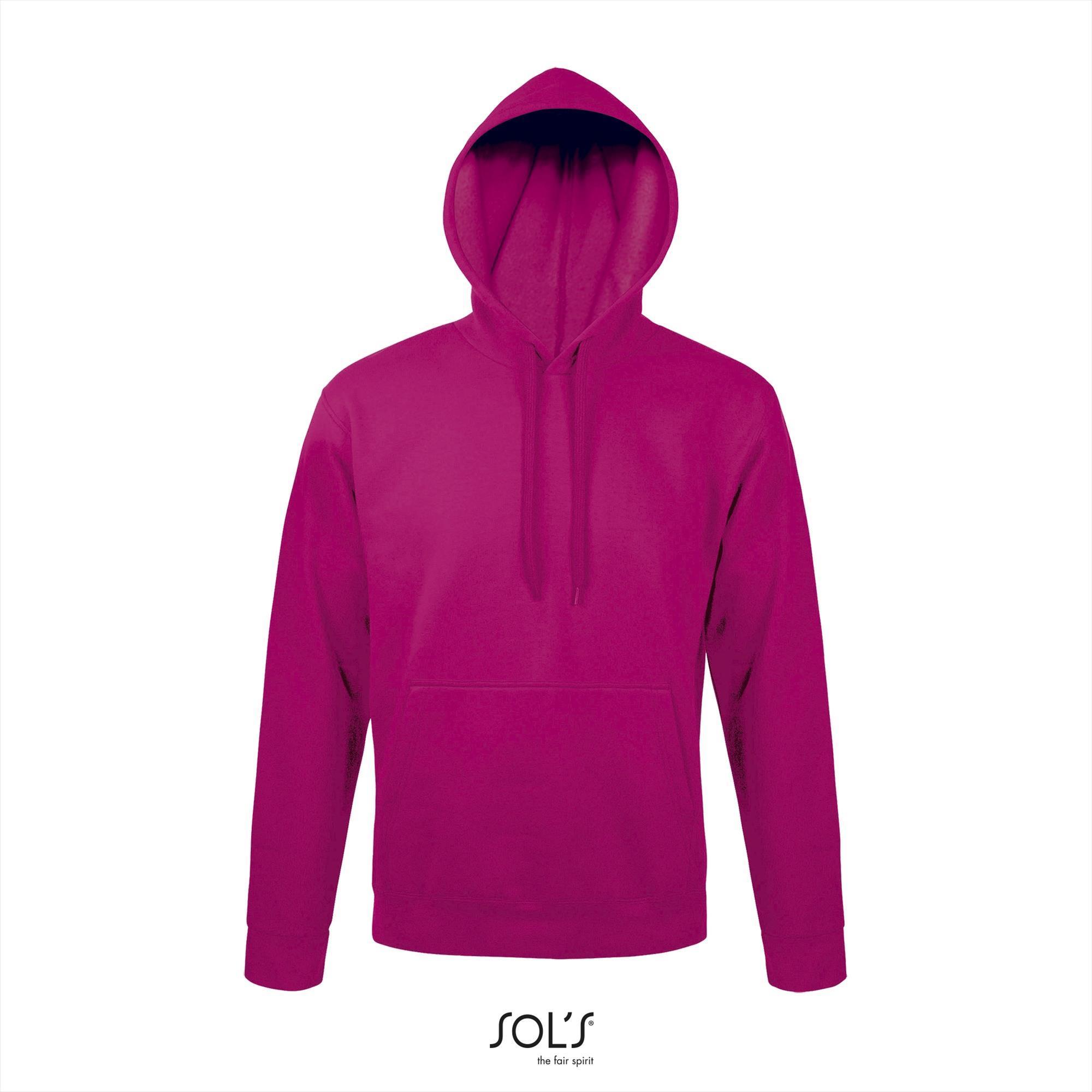 fuchsia roze  hooded sweater voor mannen unisex
