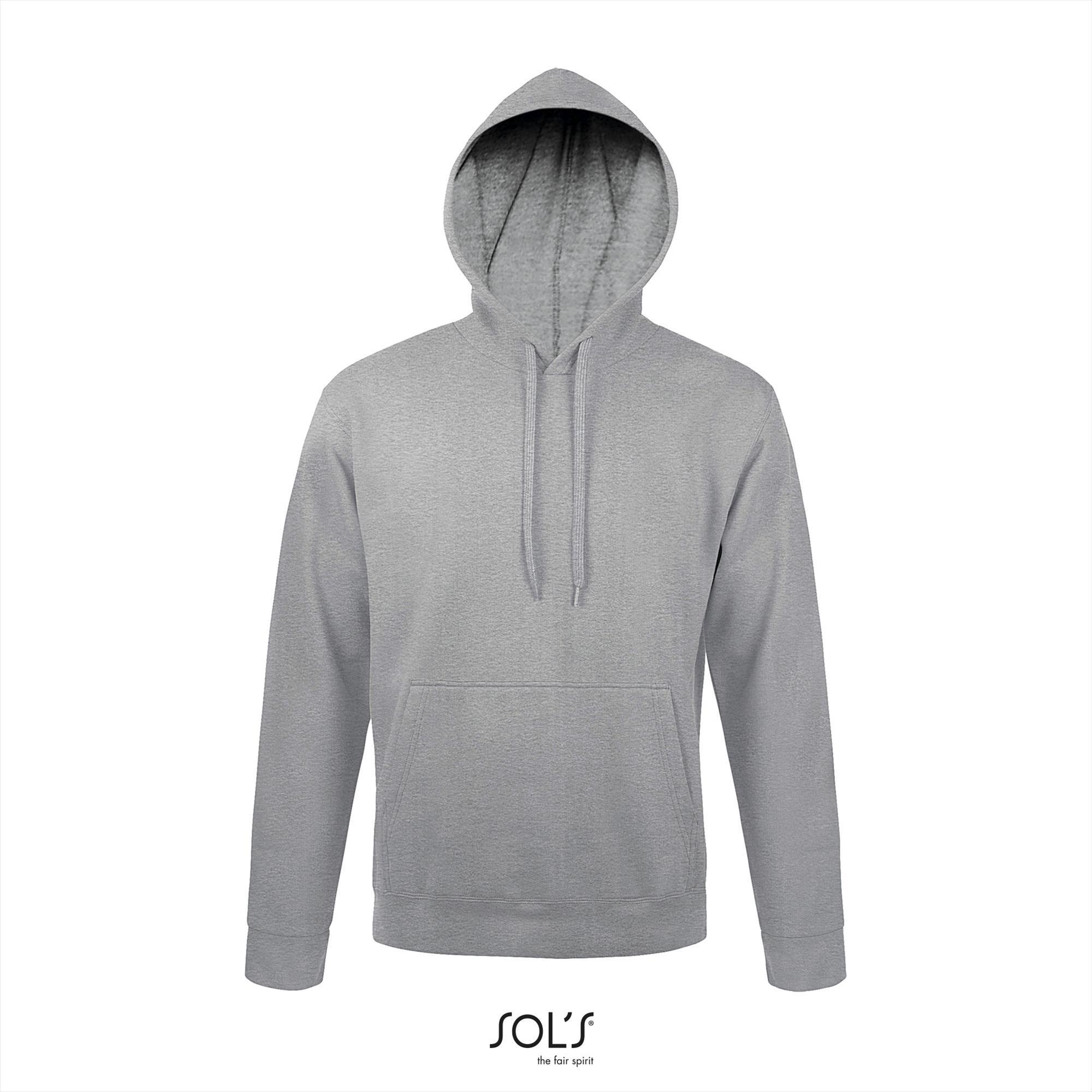 grijze melange hooded sweater voor mannen unisex