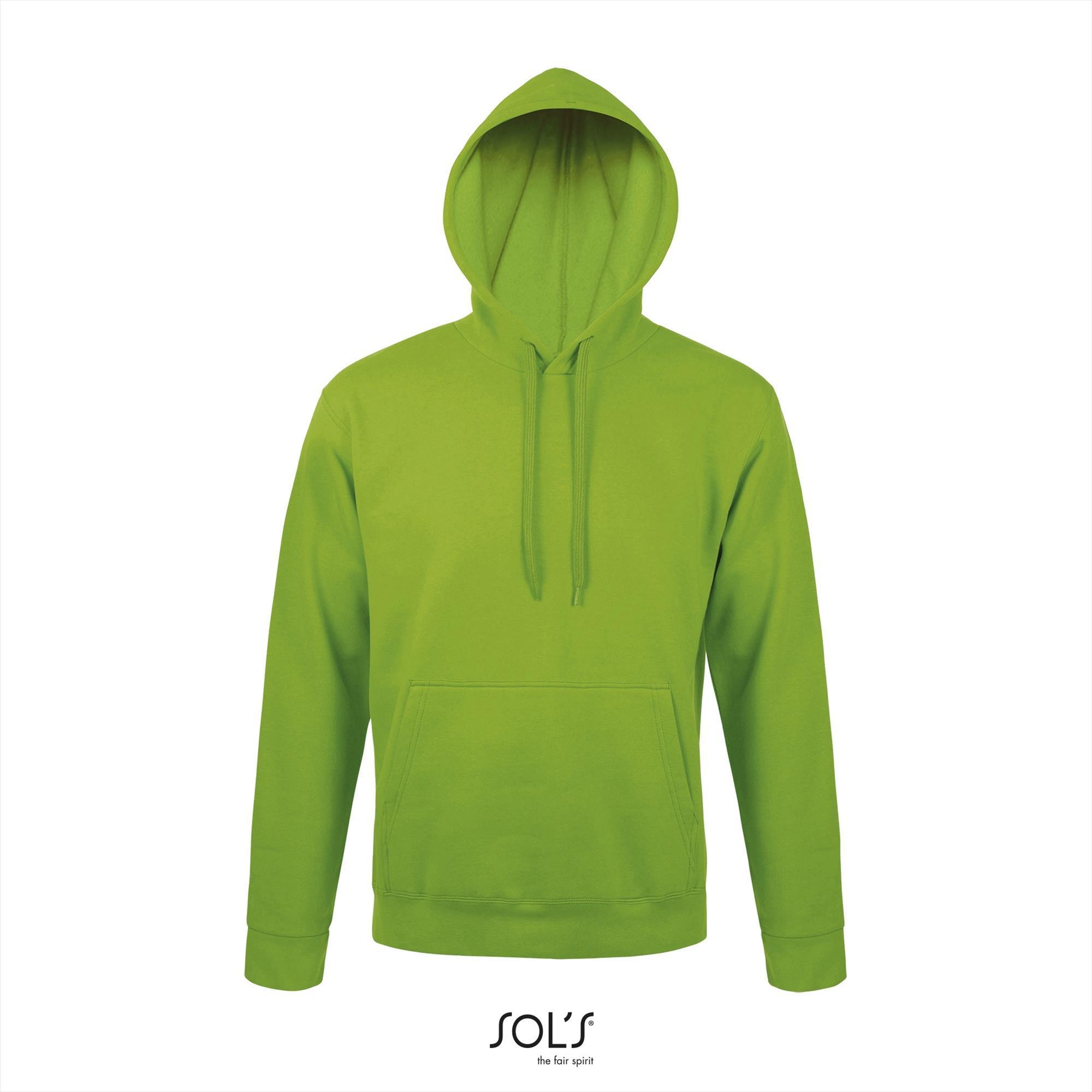 Lime groene hooded sweater voor mannen unisex groen