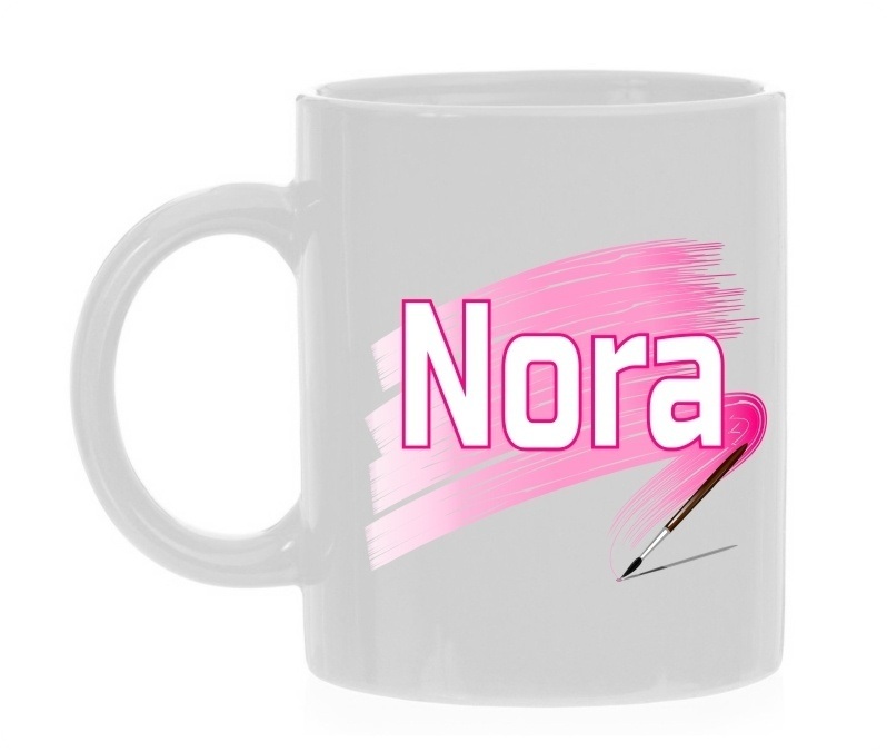 Mok met de naam Nora als opdruk mokken naam meisjesnaam mok bedrukken leuk cadeau