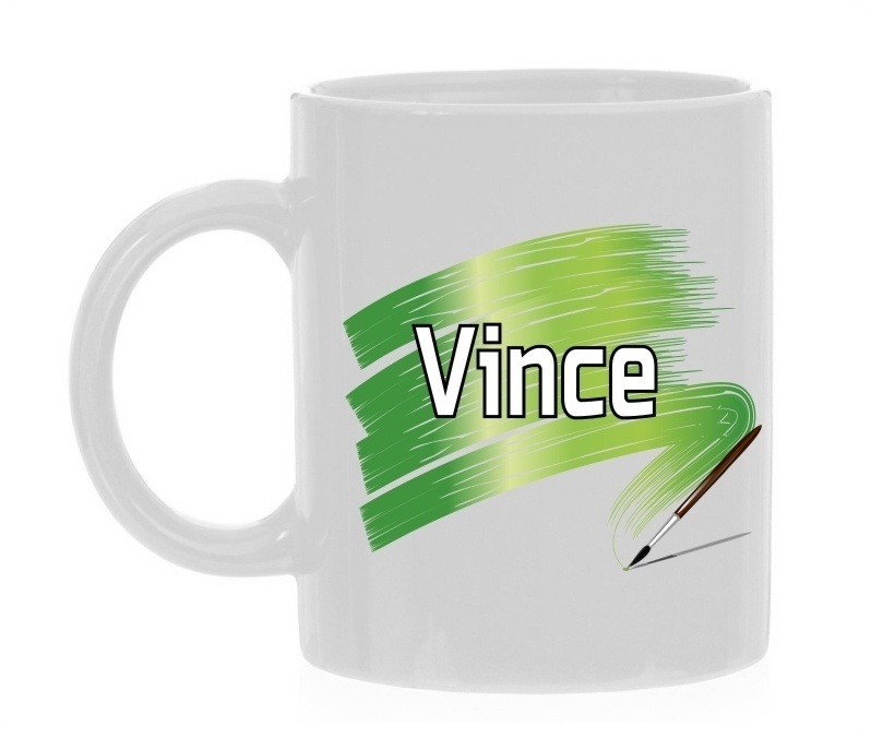 mok met de naam Vince erop gedrukt kado jongensnaam