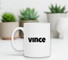 foto 4 mok met de naam Vince erop gedrukt kado jongensnaam