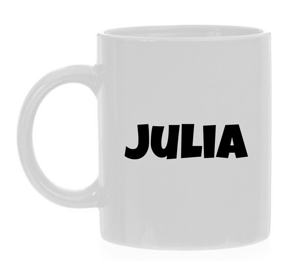 mok met naam de Julia in het roze Mok bedrukken met meisjesnaam