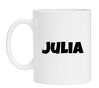 foto 1 mok met naam de Julia in het roze Mok bedrukken met meisjesnaam