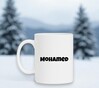 foto 2 mok met naam de Mohamed jongensnaam witte mok met naam erop drukken
