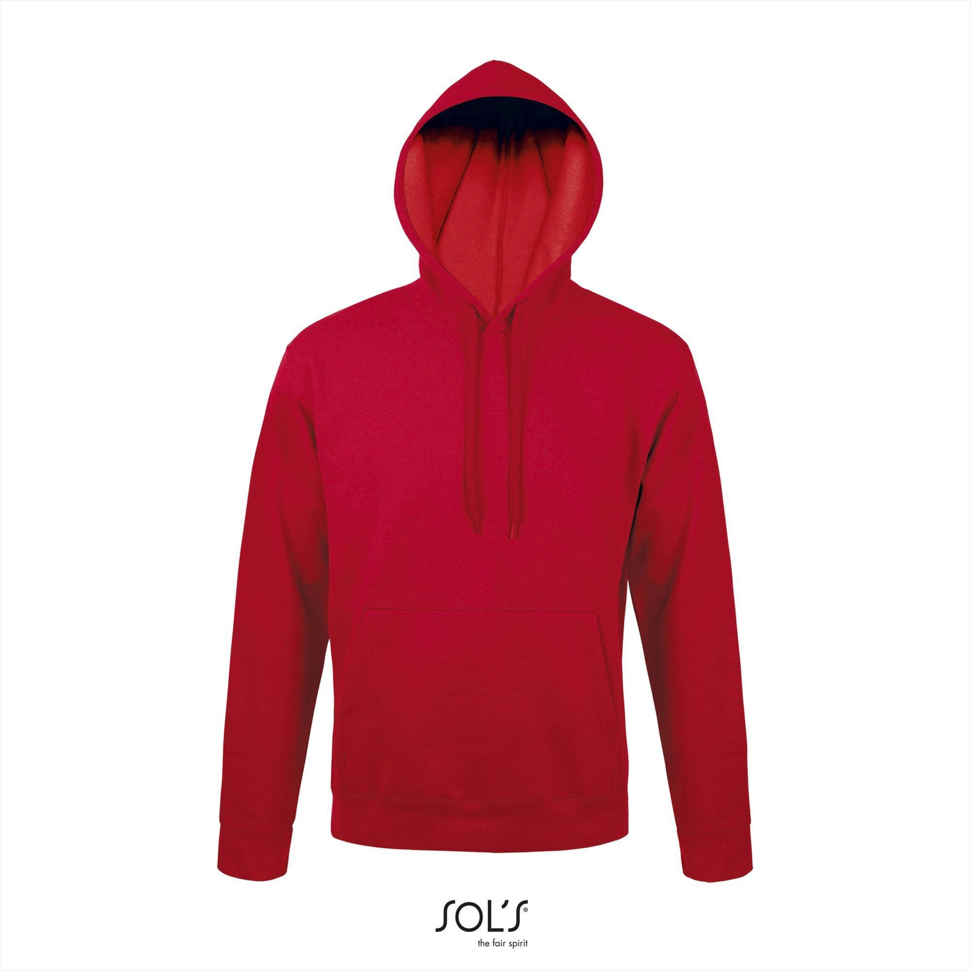 Rode hooded sweater voor mannen unisex rood
