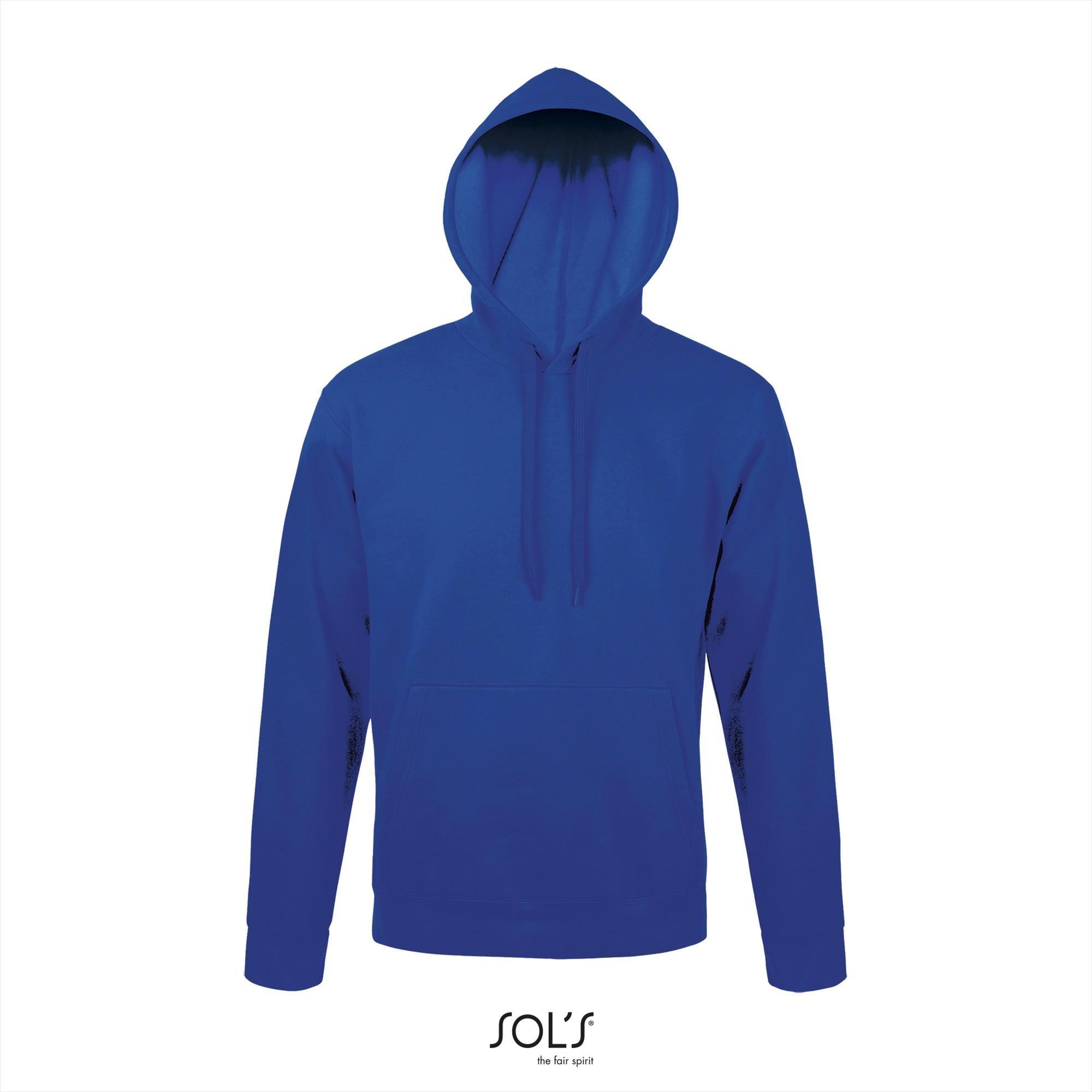 Royal blauwe hooded sweater voor mannen unisex blauw
