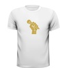 foto 3 T-shirt microfoon in de hand in het glitter goud super fout