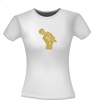 foto 4 T-shirt microfoon in de hand in het glitter goud super fout