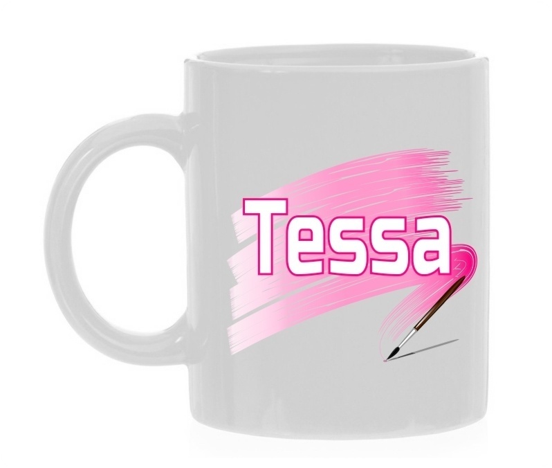 Tessa naam mok, persoonlijk cadeau gepersonaliseerde beker met naam mokken naam 
