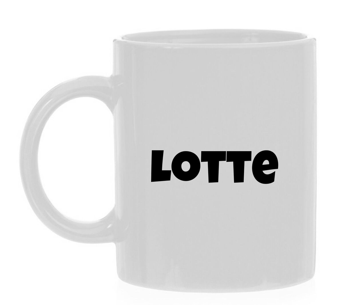 Wite Mok met de naam Lotte als opdruk mokken naam meisjesnaam mok bedrukken Verjaardag Feestje Relatiegeschenk