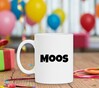 foto 3 Witte mok met de jongsnaam Moos als opdruk. Mok met naam