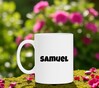 foto 4 Witte namen mok met de naam Samuel jongensnaam
