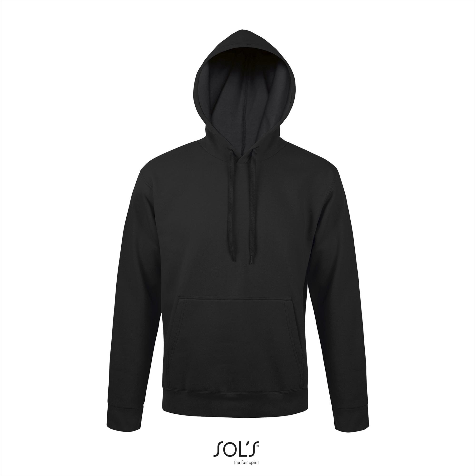 Zwarte hooded sweater voor mannen unisex zwart