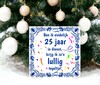 foto 4 25 jaar in dienst jubileum  feestelijke tegel met grappige tekst