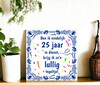 foto 5 25 jaar in dienst jubileum  feestelijke tegel met grappige tekst